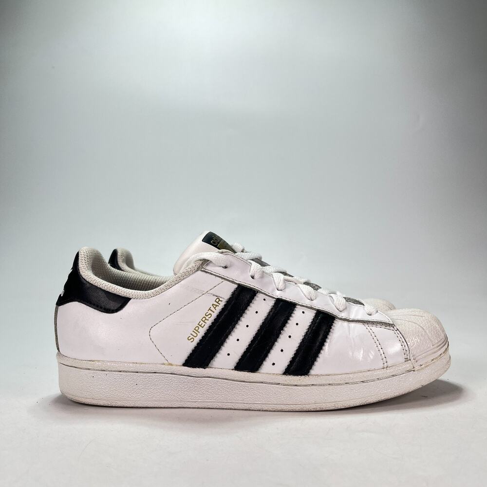 adidas Superstar Cloud White Black Low Top Shell Toe Sneakers C77154 Youth Sz 6